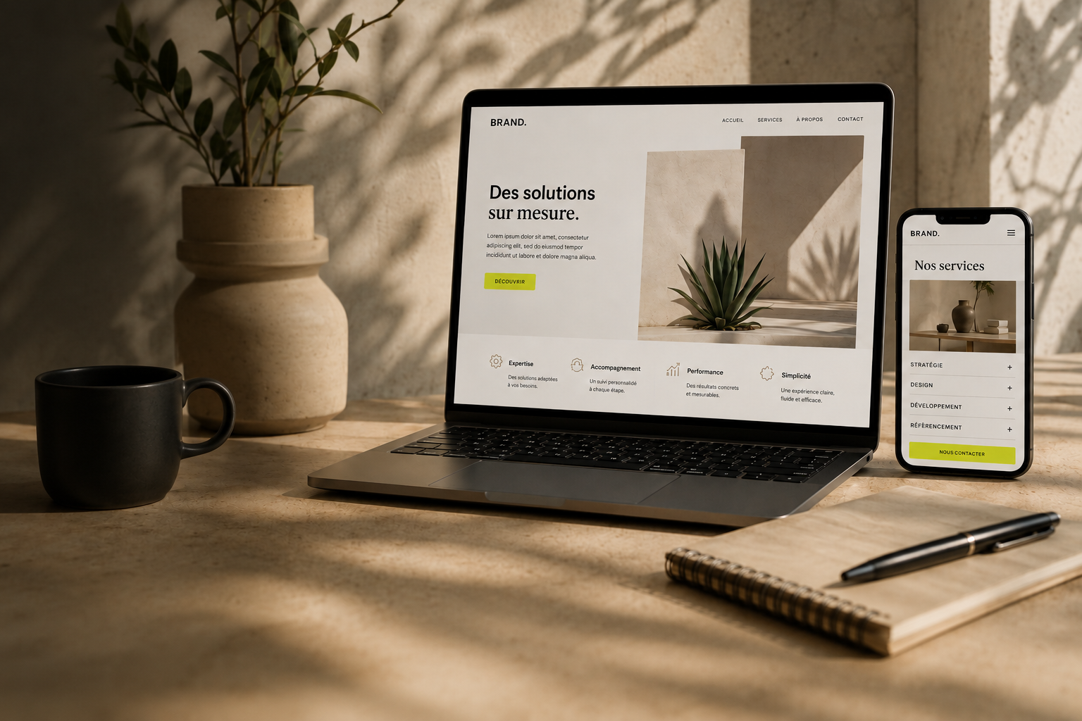 Site One Page ou site vitrine pour une entreprise – Simon & Co Studio